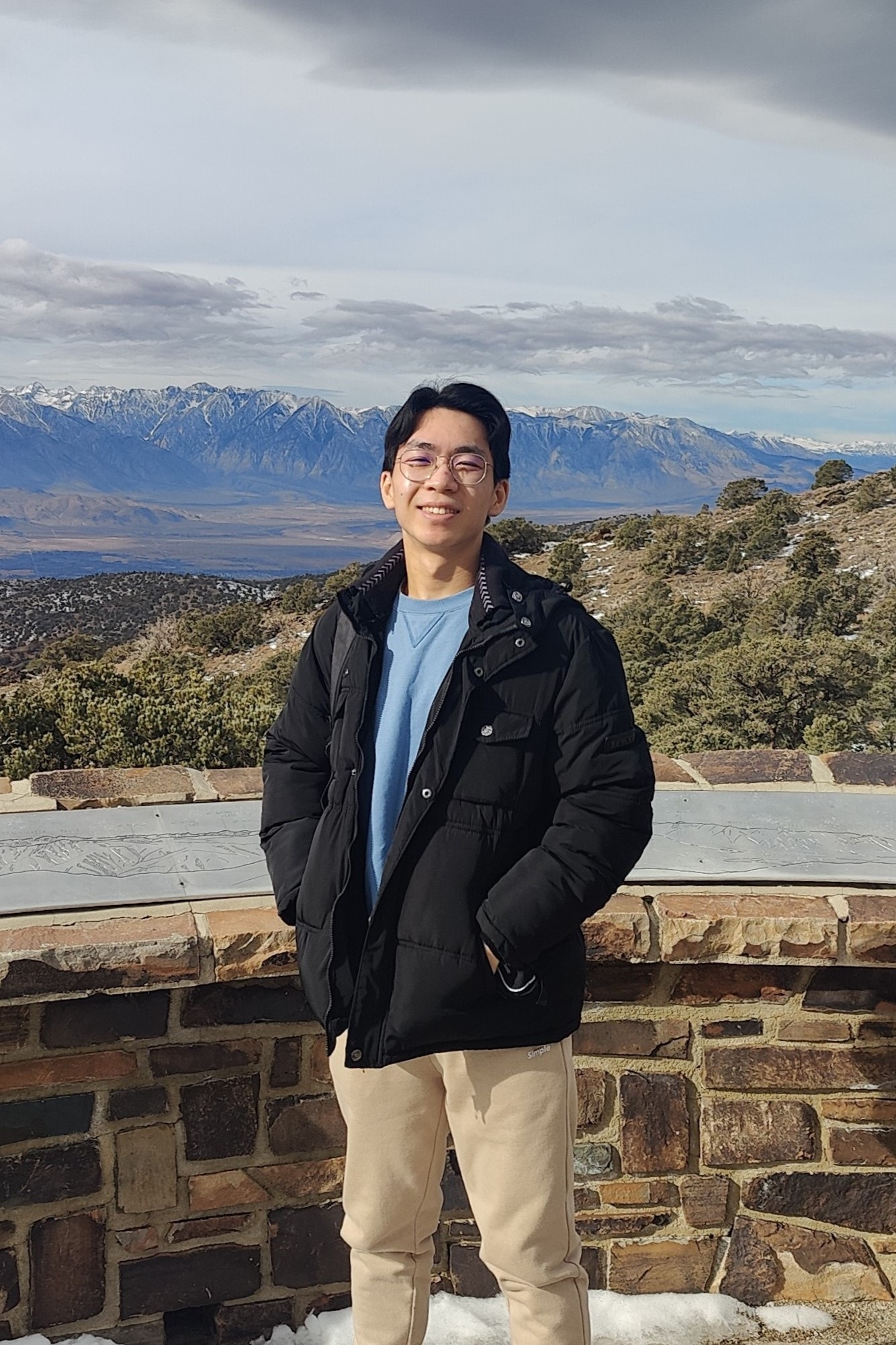 Robert smiling at the Sierra View Overlook.